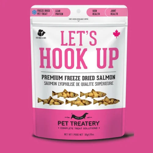 50g pouch of Granville Island Pet Treatery Wild Salmon Freeze-Dried Pet Treats