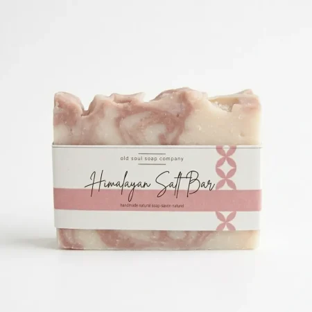 atural exfoliating soap with pink Himalayan salt crystals