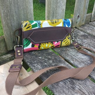 Leather Flower Clutch Purse