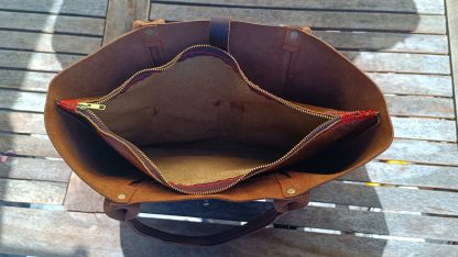 Paddock Whiskey Leather Tote Bag - Image 6
