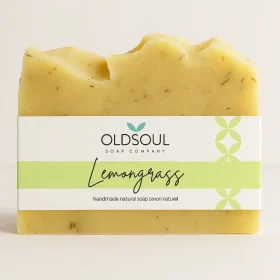 Handcrafted natural citrus soap with lemongrass essential oil