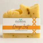 Handcrafted orange soap with pure essential oils by Old Soul