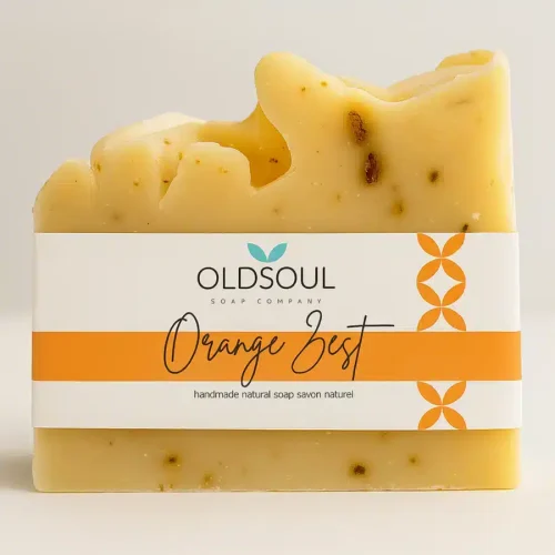 Handcrafted orange soap with pure essential oils by Old Soul