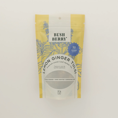 Bush Berry Organic Lemon Ginger Tulsi Loose Leaf Tea (42g) - Image 2