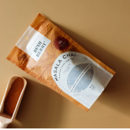 Bush Berry Organic Masala Chai Loose Leaf Tea – Bold Indian Spiced Chai with Assam Black Tea | Made in Canada, 72g - Image 3
