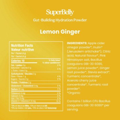 Blume SuperBelly Hydration & Gut Mix – Lemon Ginger (15 Sticks) - Image 5
