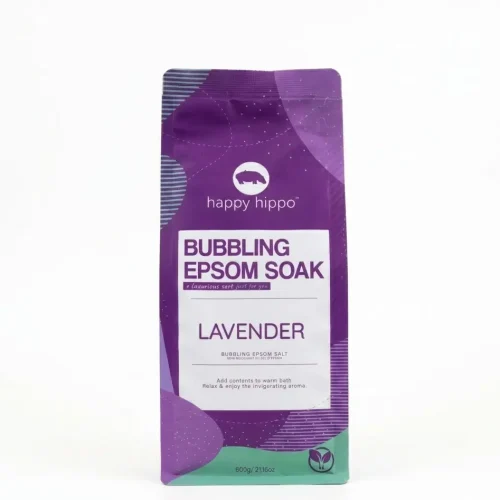 Happy Hippo Bath Co Lavender Bubbling Epsom Soak bag