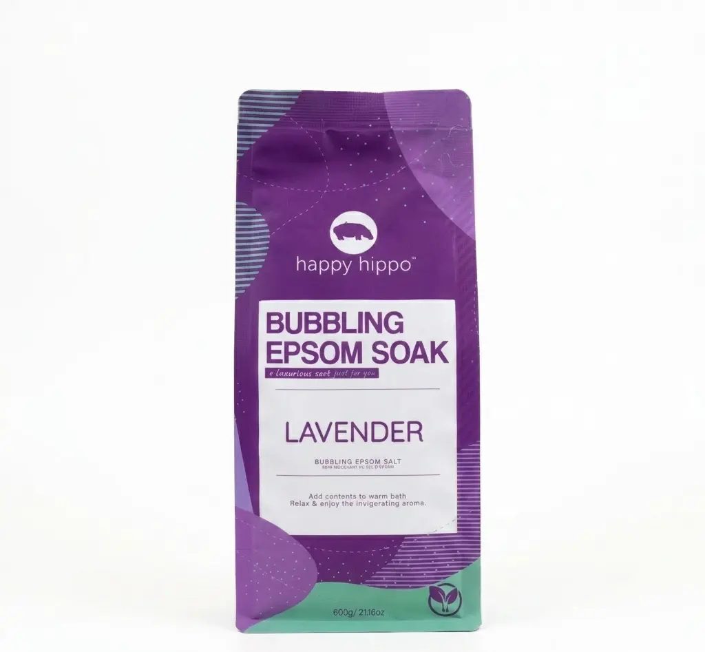 Happy Hippo Bath Co Lavender Bubbling Epsom Soak bag