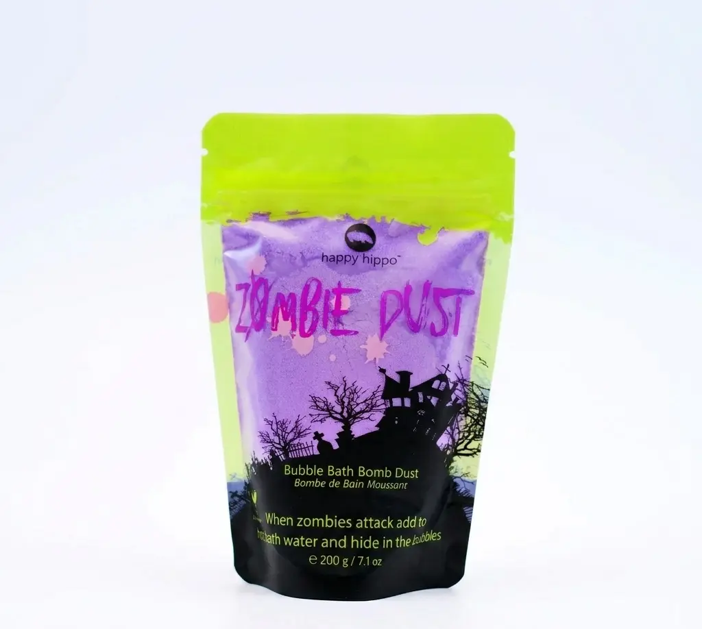 Happy Hippo Bath Co Zombie Dust Bubble Bath Bomb Dust pouch