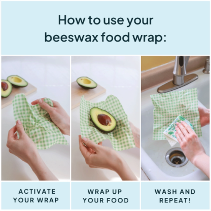 Nature Bee Beeswax Wrap Variety Set – Green (3-Pack, Handmade in Canada) - Image 3