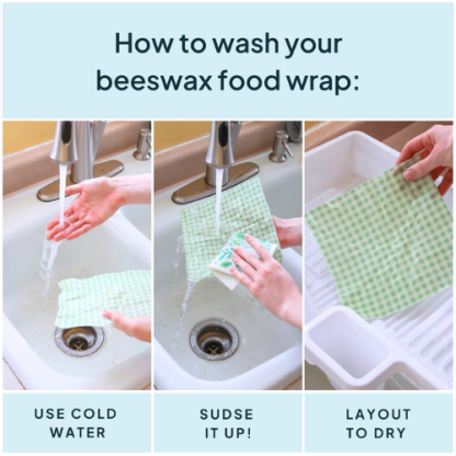 Nature Bee Beeswax Wrap Variety Set – Green (3-Pack, Handmade in Canada) - Image 5