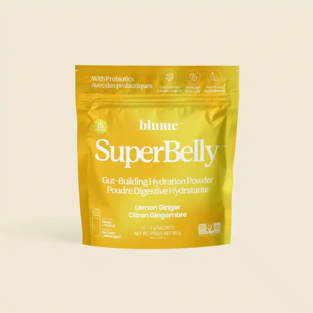 Blume SuperBelly Lemon Ginger pouch with 15 servings
