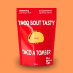 The Spice Age Taco Seasoning on orange background