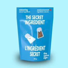 The Spice Age The Secret Ingredient sachet on a blue background