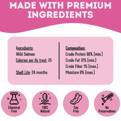 Wild Salmon Dehydrated Pet Treats – Omega-3 Rich, Single Ingredient (85g) | The Granville Island Pet Treatery - Image 3