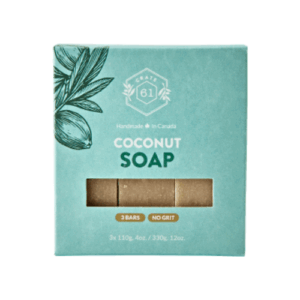 Crate 61 Coconut Bar Soap – 3 Pack, Moisturizing & Tropical, Cold-Processed