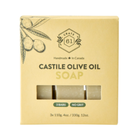Crate 61 Castile Olive Oil Bar Soap – 3 Pack, Cold-Processed &amp; Eco-Friendly