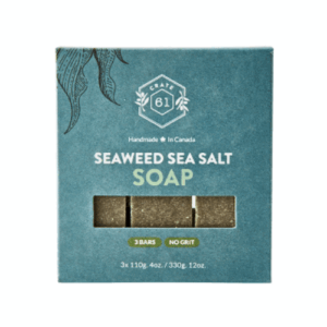 Crate 61 Seaweed & Sea Salt Bar Soap – 3 Pack, Mineral-Rich & Moisturizing, Cold-Processed