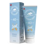 A tube of Green Beaver SPF 40 Sport Mineral Sunscreen on a white background