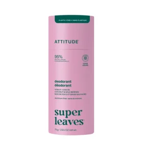 ATTITUDE plastic-free aluminum-free natural deodorant tube standing upright