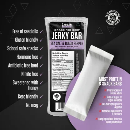 Carzan Local Meats Sea Salt Black Pepper Jerky Bars - Image 2