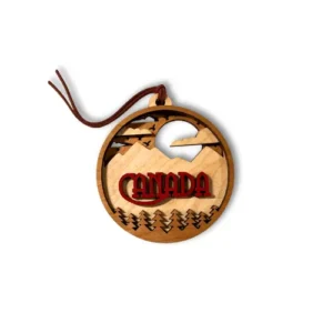 Foxwood Gifts Canada – 3D Wood Ornament (Layered Souvenir Mountains, Christmas)