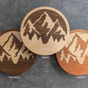 Foxwood Gifts Canada – Mountain Inlay Wood Coasters (Set of 4)