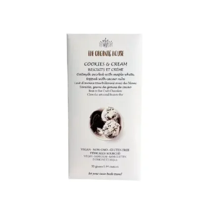 The Organic House Cookies & Cream Chocolate Bar – 55% Oat Milk