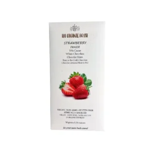 The Organic House Strawberry Cream White Chocolate Bar – 55% Cacao (Vegan)