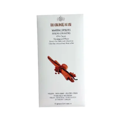 The Organic House Warm Spices Chocolate Bar – 65% Cacao Nicaragua O’Payo
