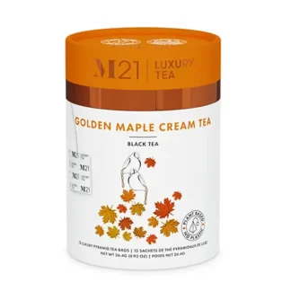 Tega Organic Tea – Maple Golden Cream Luxury Black Tea (12 Bags)