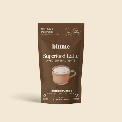 Blume Reishi Hot Cacao Superfood Latte pouch with 30 servings