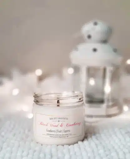 Birch Wood & Cranberry - Holiday Coconut Soy Candle - Image 2