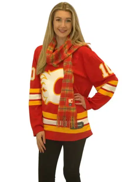 Patrick King Woollen Company – Calgary Flames Extra Long Lambswool Scarf - Image 2