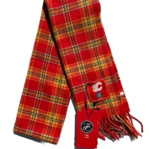 Patrick King Woollen Company – Calgary Flames Extra Long Lambswool Scarf