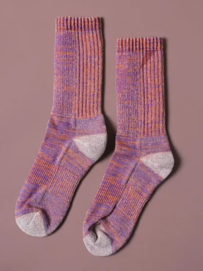 Muttonhead Apparel Merino Mountain Hiking Socks – Orange/Purple - Image 2