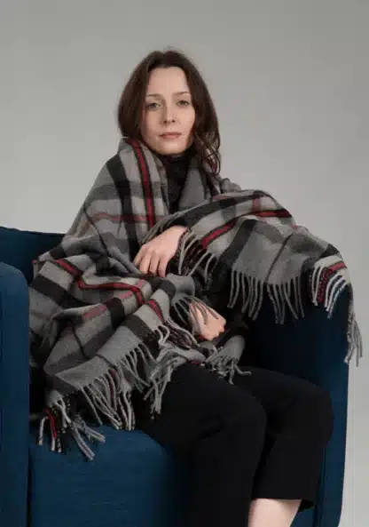 Patrick King Woollen Company - Thompson Grey Deluxe Wool Blanket - Image 2