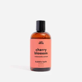 Epic Blend Cherry Blossom Bubble Bath bottle with floral branding