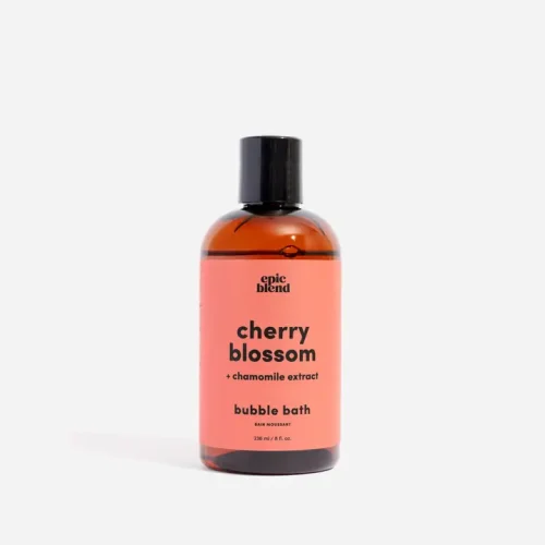 Epic Blend Cherry Blossom Bubble Bath bottle with floral branding