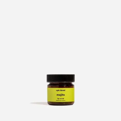 Epic Blend Mojito Lip Scrub jar with lime and mint branding