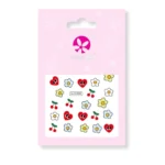 Stickers pour ongles Suncoat Cœurs en Fleurs une feuille décalcomanies cœurs fleurs cerises fabriqués en Ontario