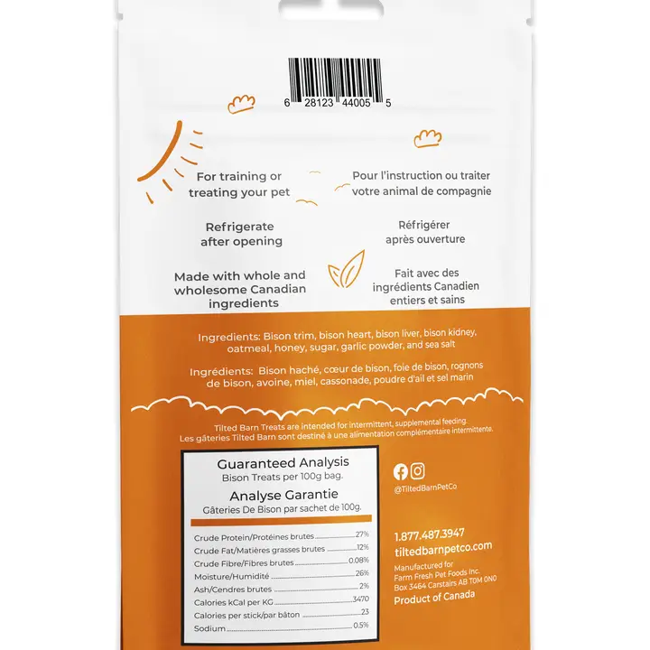 Tilted Barn Pet Co. Bison Treats for Dogs – 100g / 3.53oz - Image 2