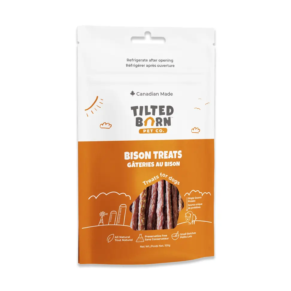 Tilted Barn Pet Co. Bison Treats for Dogs – 100g / 3.53oz