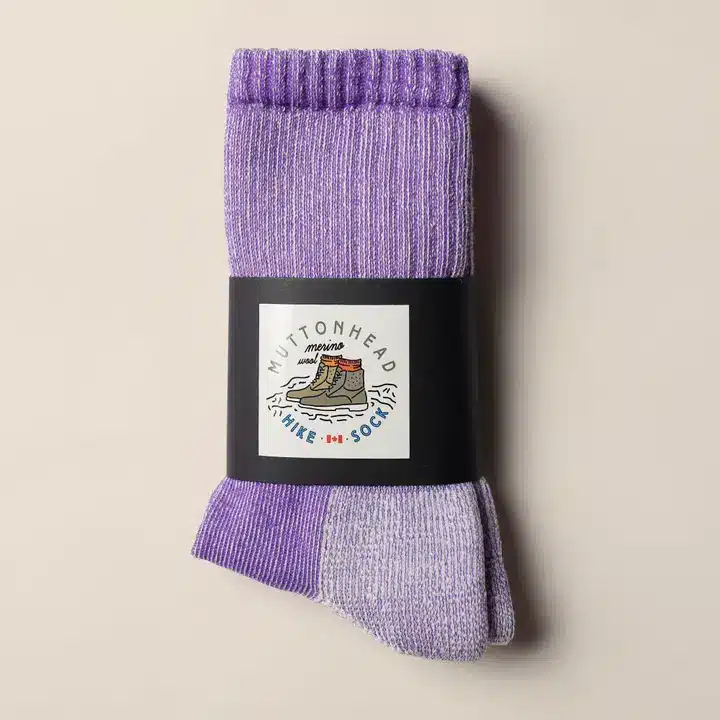 Muttonhead Apparel Merino Mountain Hiking Socks – Purple Marl