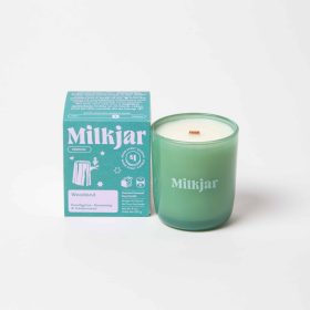 Milk Jar Woodland Essential Oil Coconut Soy Candle 8 oz wood wick jar