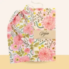 Goldilocks Reusable Beeswax Bread Bag Set Pink Floral