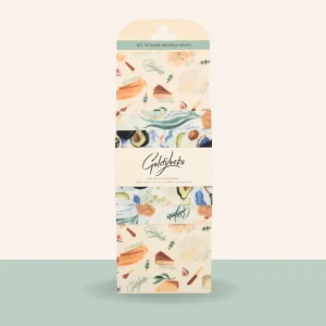 Reusable Beeswax Food Wraps: Avo, Cheese & Onion Set of 3