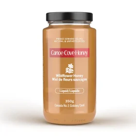 Canoe Cove Wildflower Honey 350g glass jar from PEI