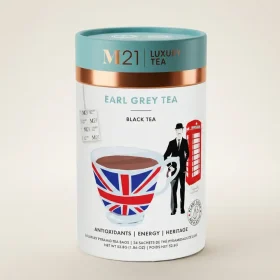 Tega Organic Earl Grey Luxury Black Tea 24 bags canister