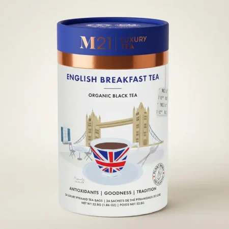 Tega Organic English Breakfast Luxury Black Tea 24 bags canister